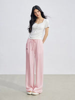 Lace Ruched Slim Tee