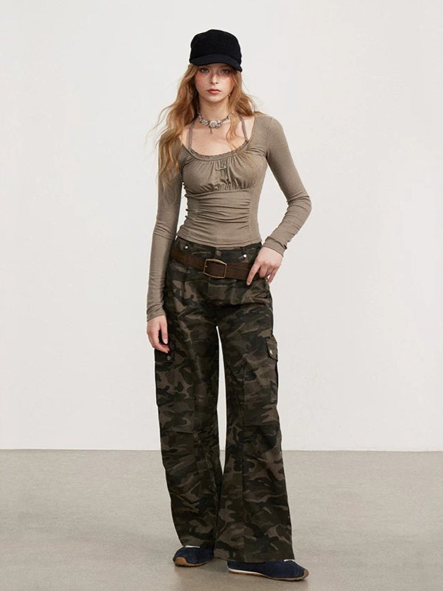 Camouflage Wide Leg Pants