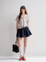 Pleated Ribbon Bow Skirt