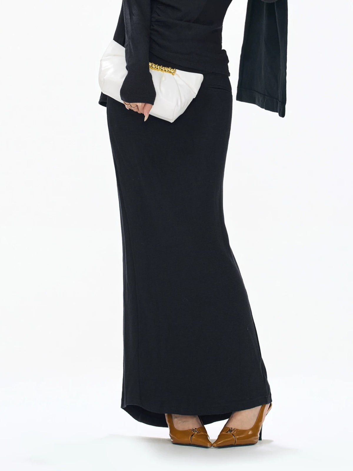 Detachable Shawl Knit Skirt Set