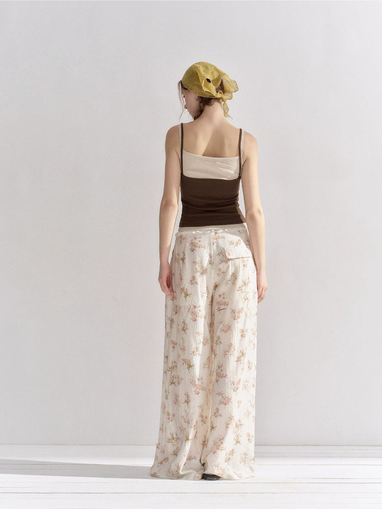Floral Lace Wide-Leg Pants