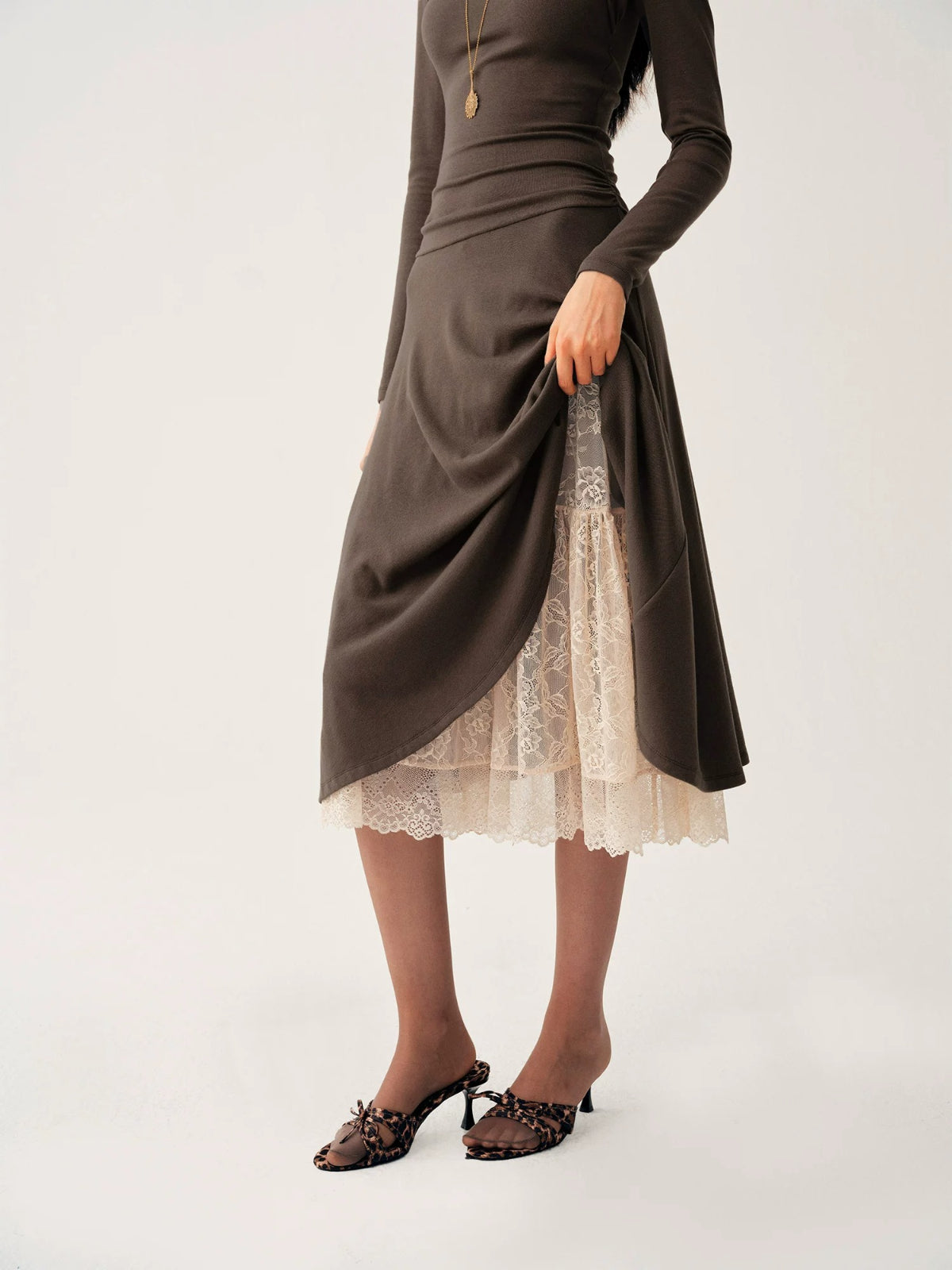 Grey Waistcoat Style Long Dress
