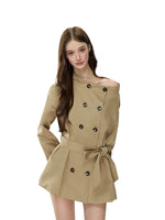 Convertible Off-Shoulder Trench