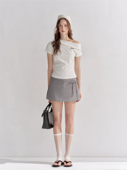 Asymmetric Lace Trim T-Shirt
