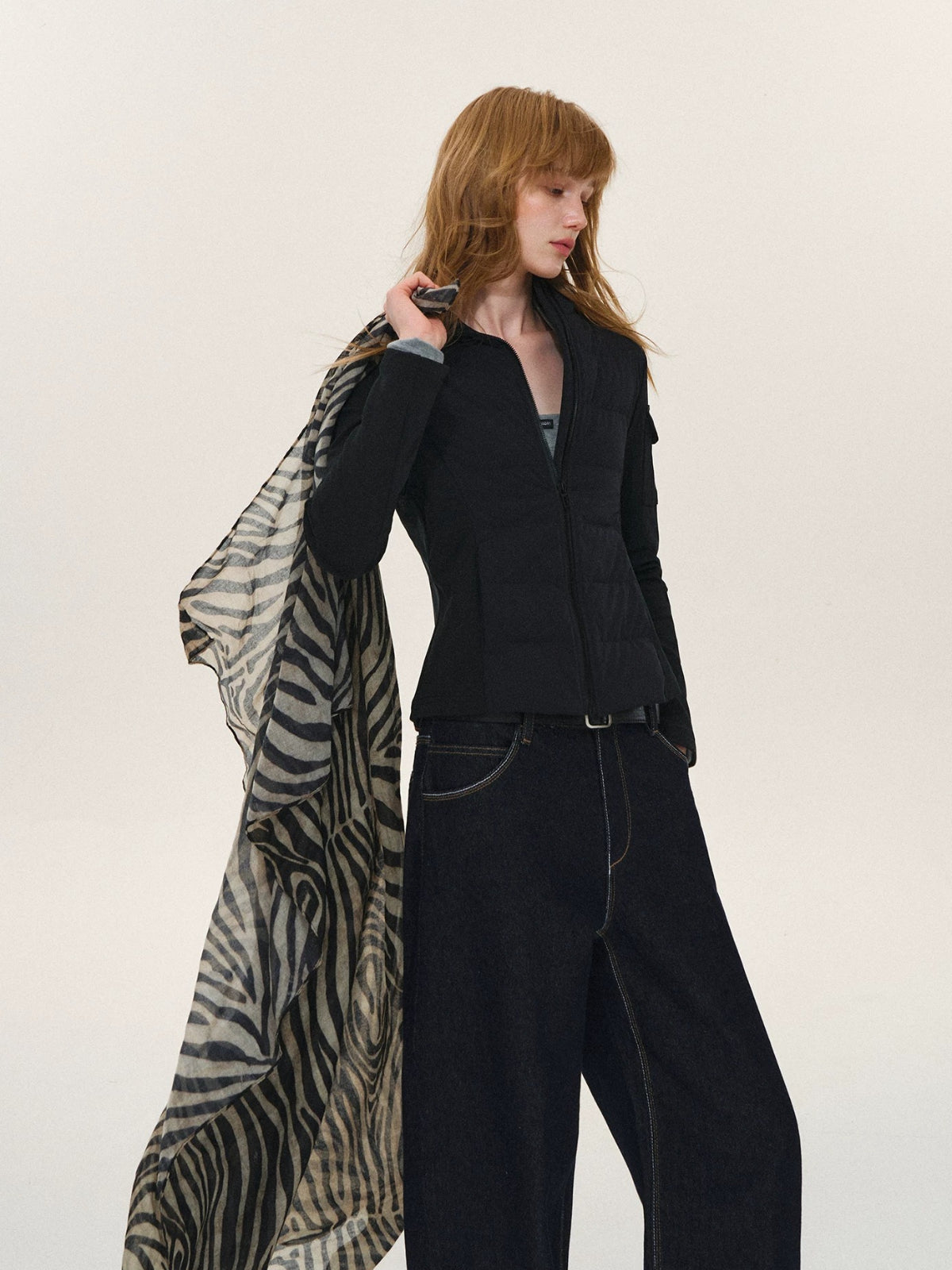 Vintage Lightweight Zebra Print Scarf