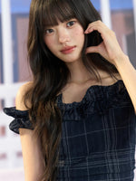Plaid Off Shoulder Top
