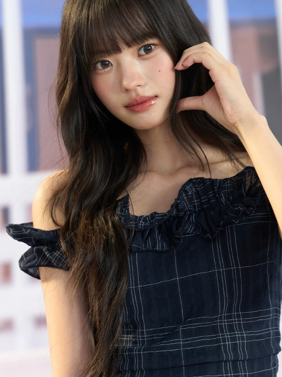 Plaid Off Shoulder Top