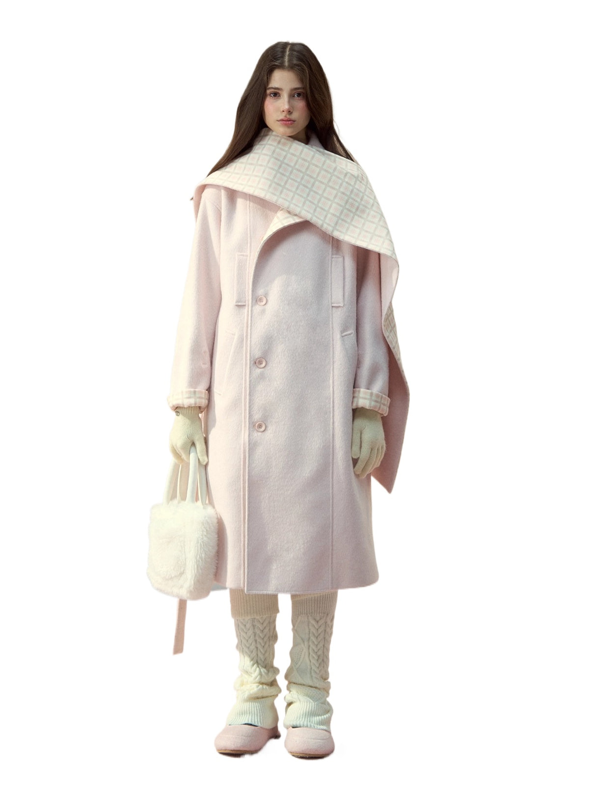 Pink &amp; Brown "Berlin Avenue" Plaid Coat