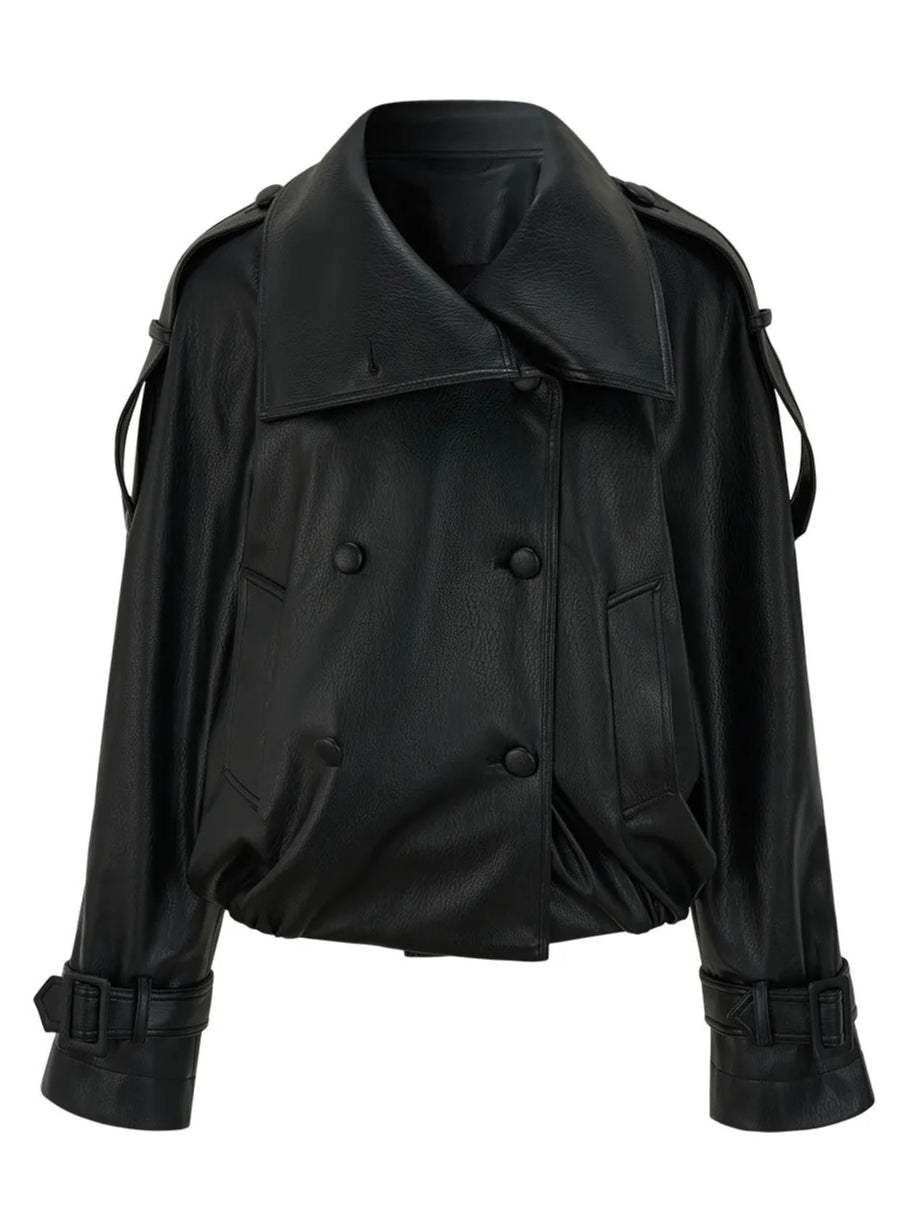 Shawl-Lapel Double-Breasted Jacket