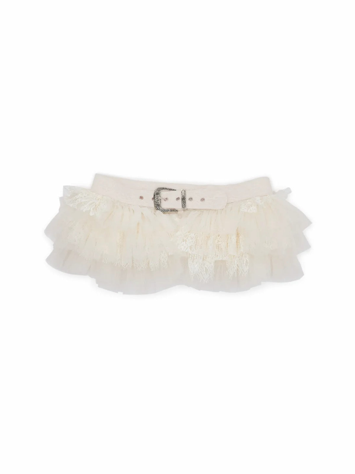 Lace Layered Tulle Mini Skirt