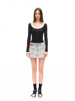 Fold-structured Low-waist Skirt