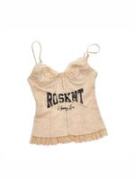 Lace Print Corset Top