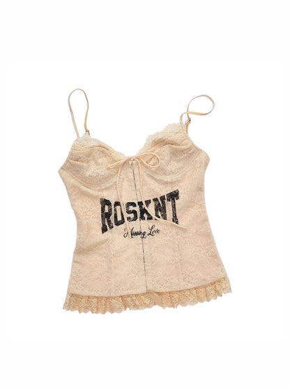 Lace Print Corset Top