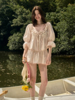 Peach Floral Cotton Shirt Set