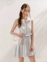 Blue Sleeveless Polo Mini Dress