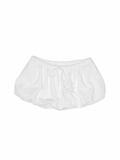 Solid Color Sweatshirt Fabric Drawstring 3D Tulip Skirt