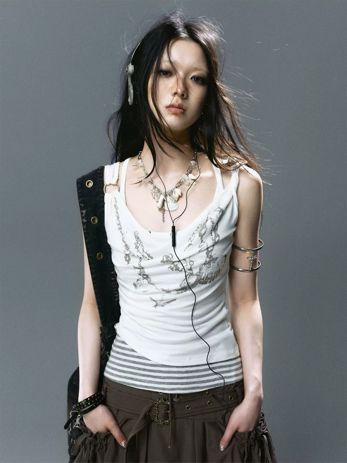 Crystal Shell Layered Necklace