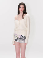 Cable Knit V-Neck Sweater