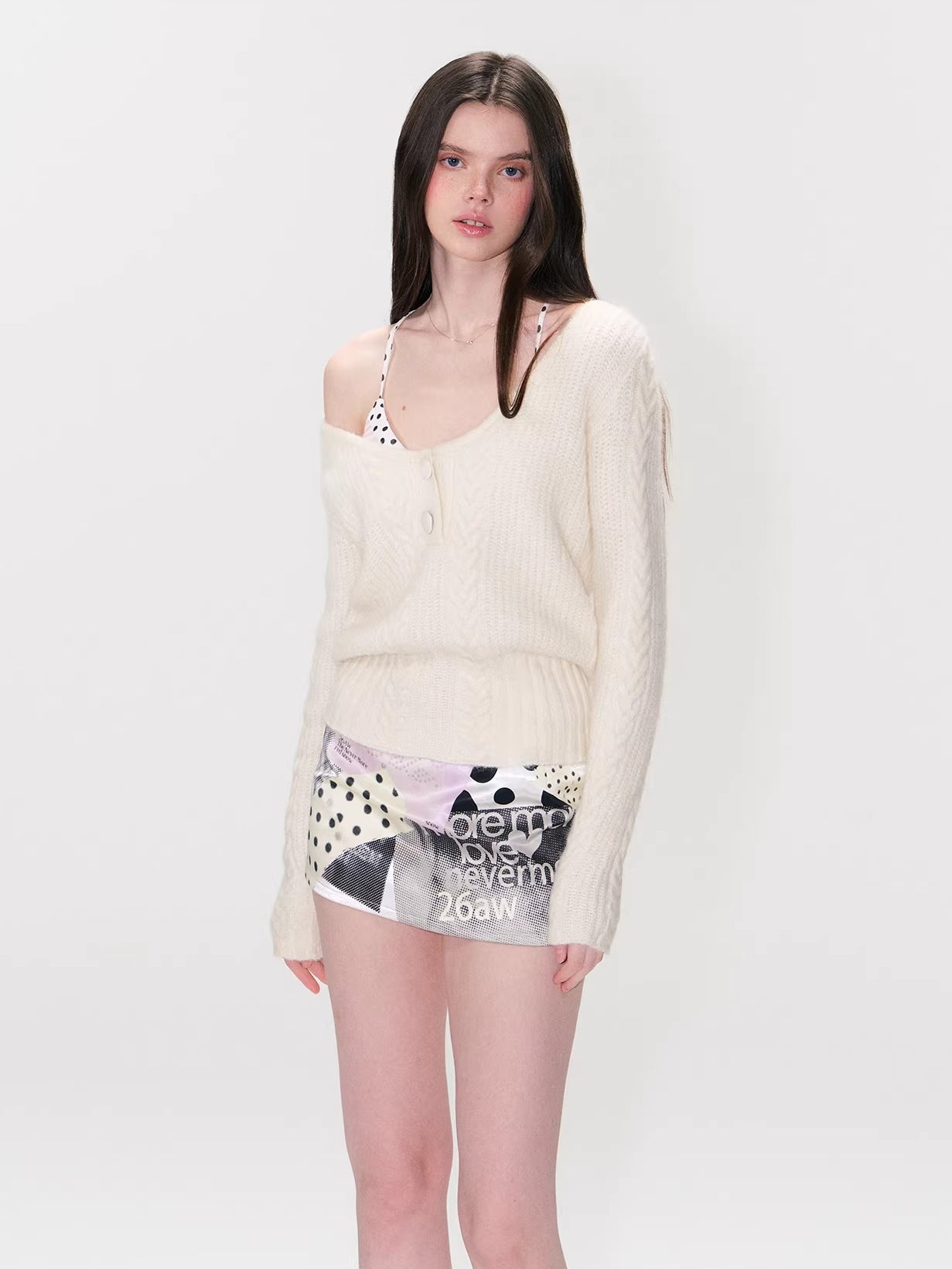 Cable Knit V-Neck Sweater