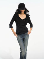 V Neck Knit Top