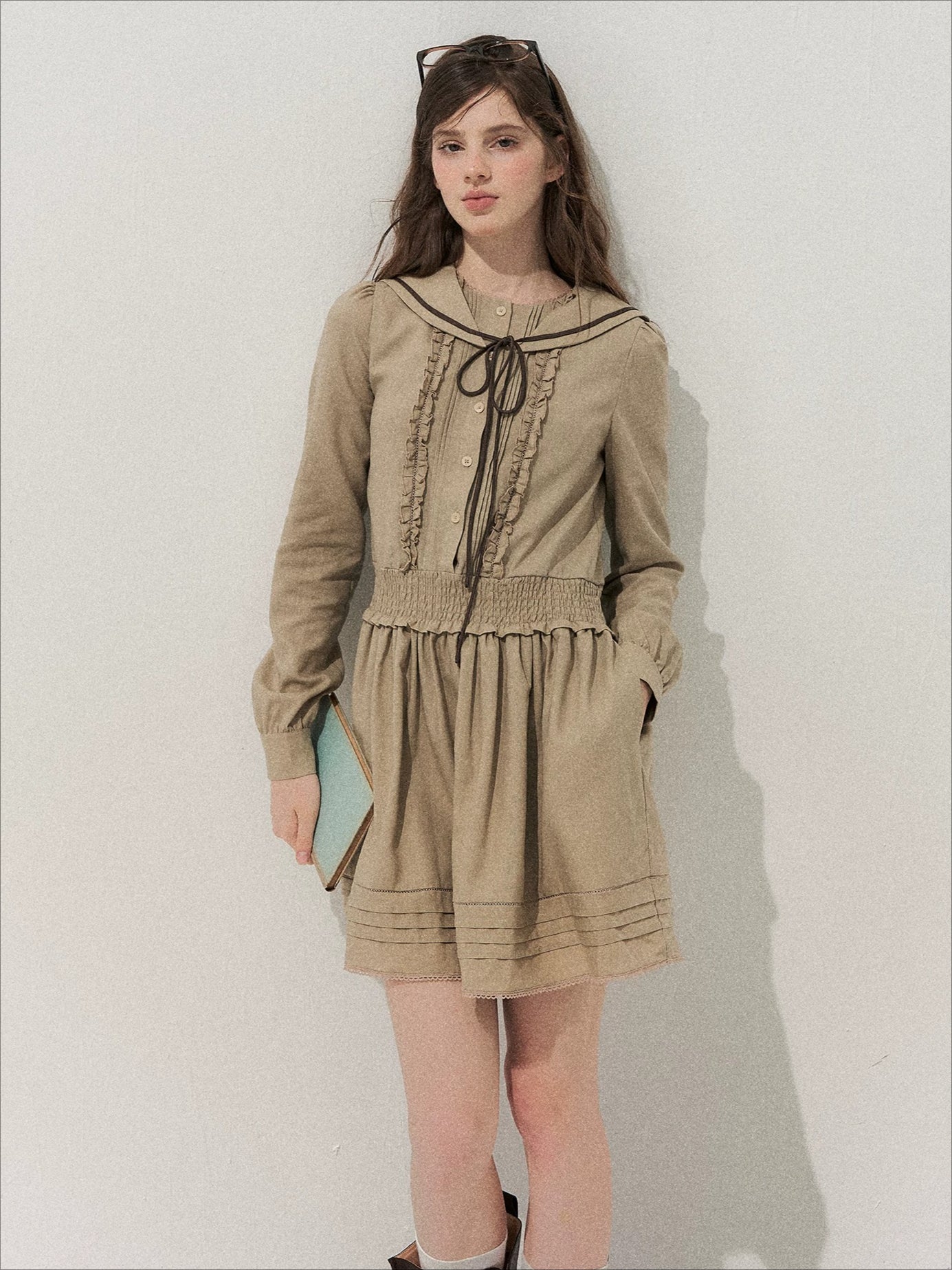 Sailor Collar Shirt Dress