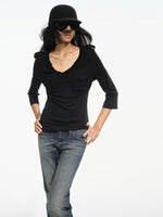 V Neck Knit Top