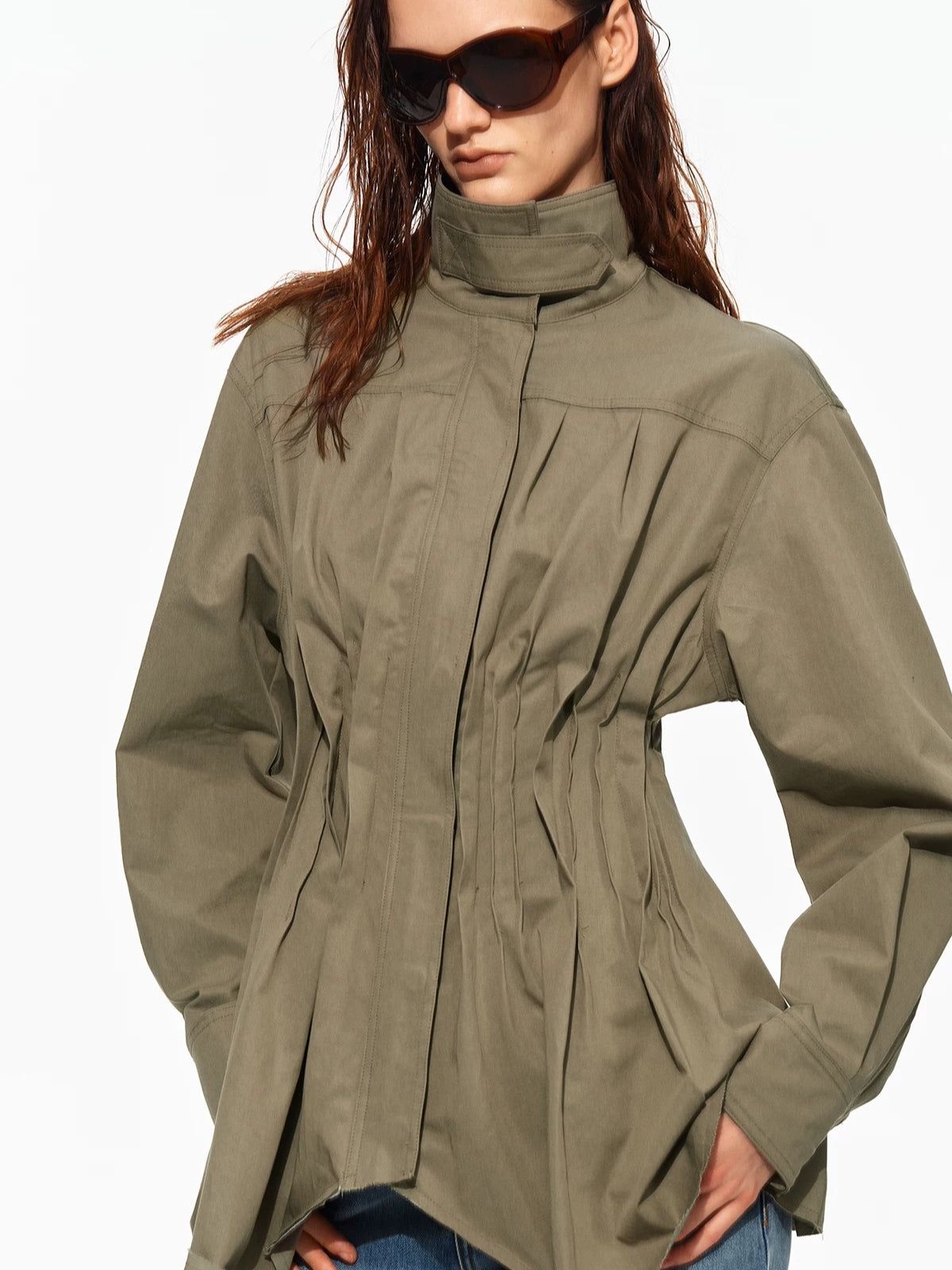 Pleated Waist Utility Jacket