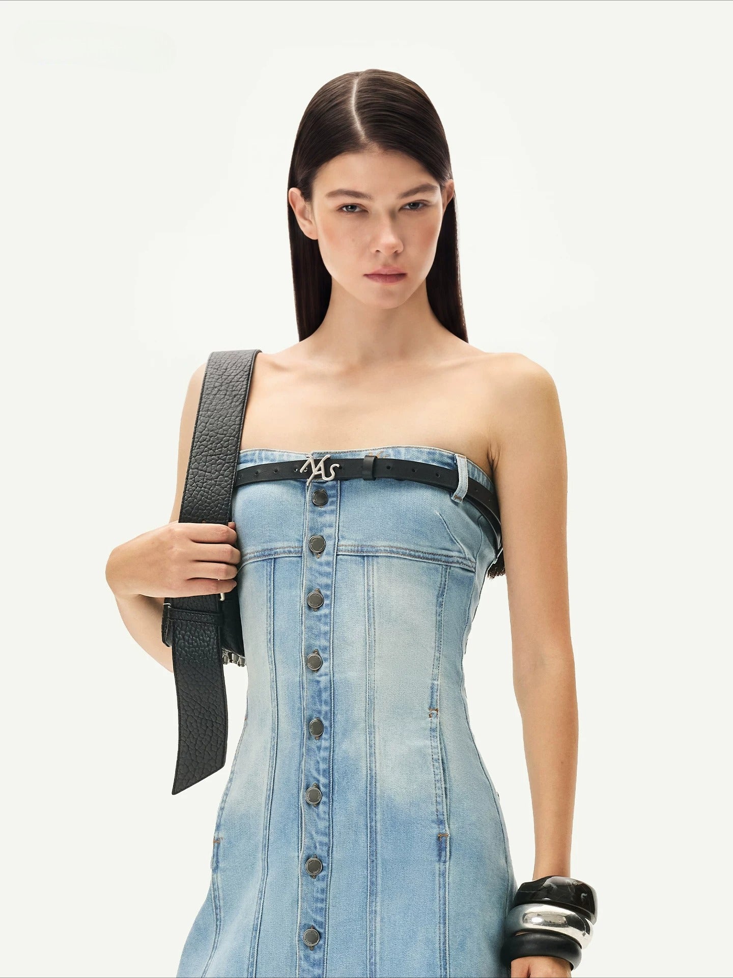 Trani Strapless Denim Dress