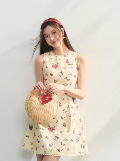 Flower Print Sleeveless Dress