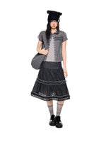 Ruffle Layered Midi Skirt