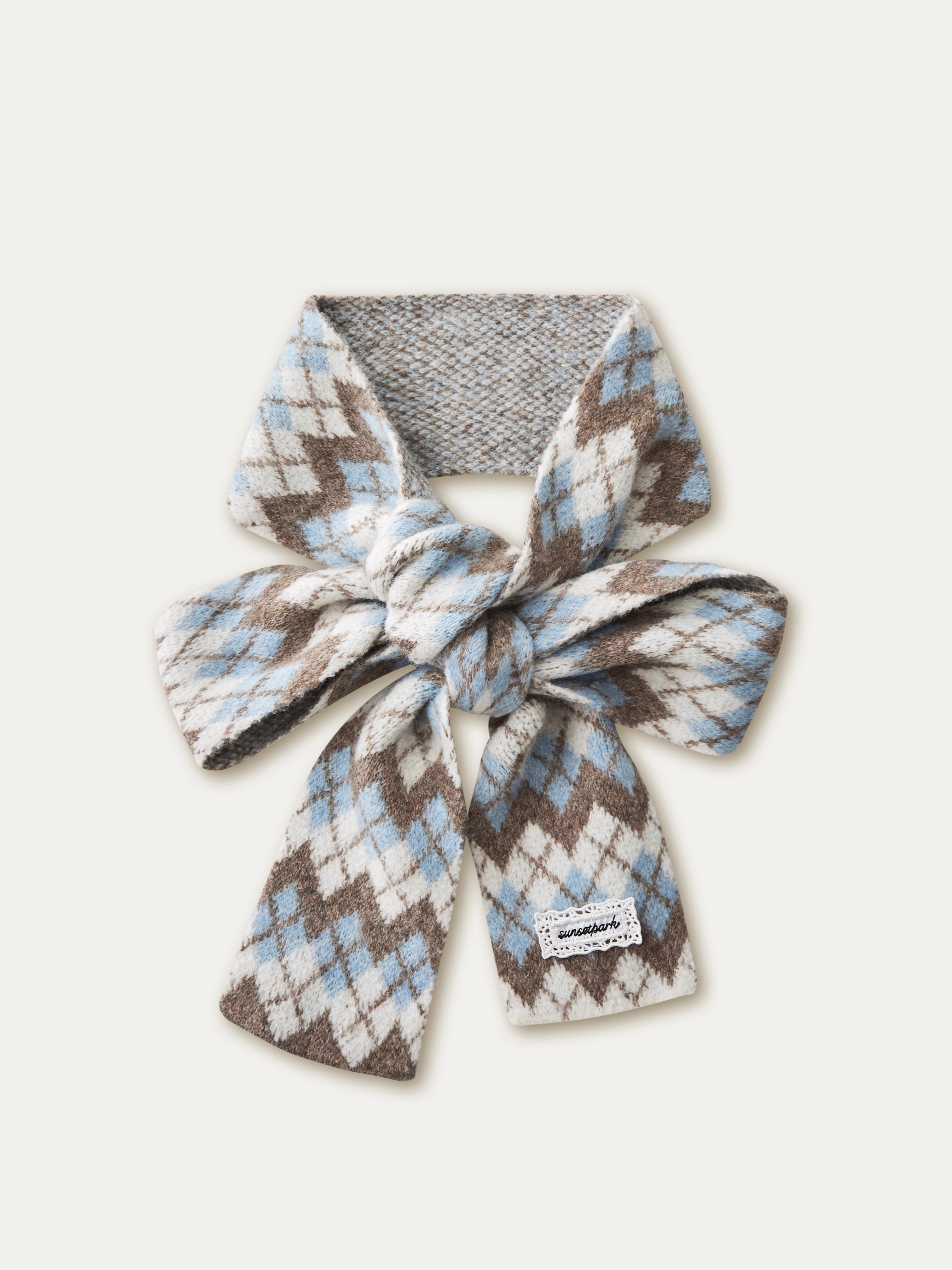 Retro Knit Ribbon Scarf