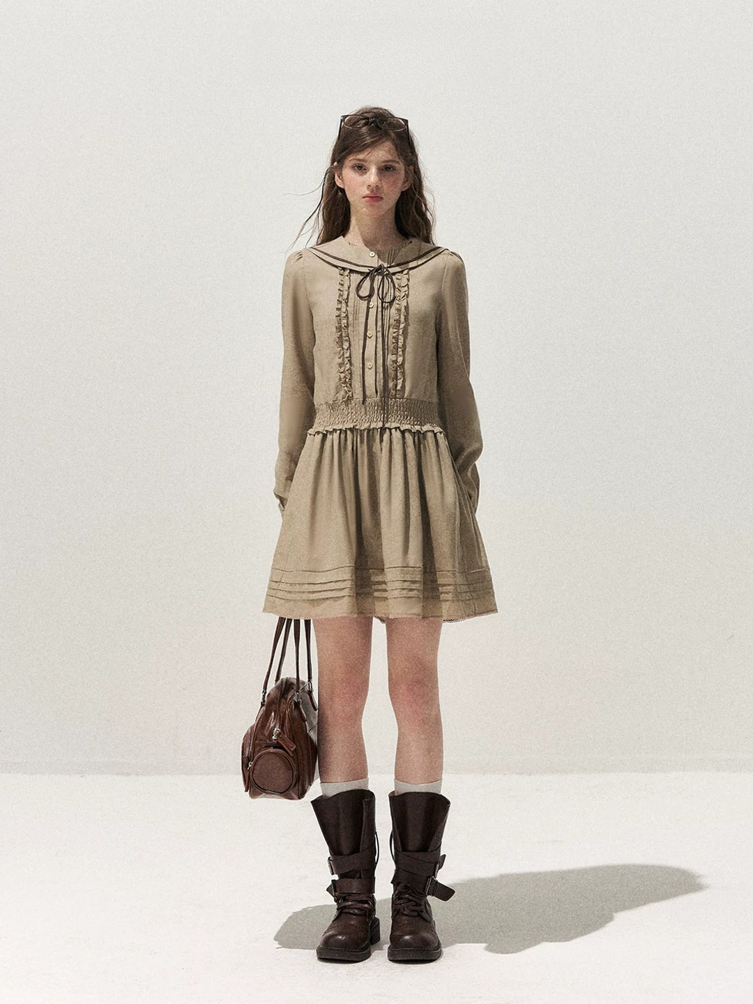 Sailor Collar Shirt Dress