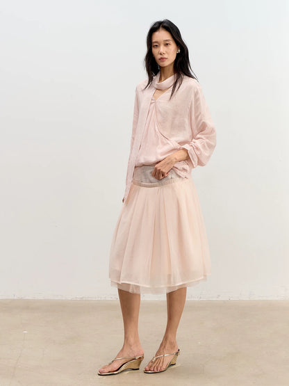 Satin A-Line Skirt