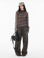 Detachable Skirt Panel Straight Leg Pants