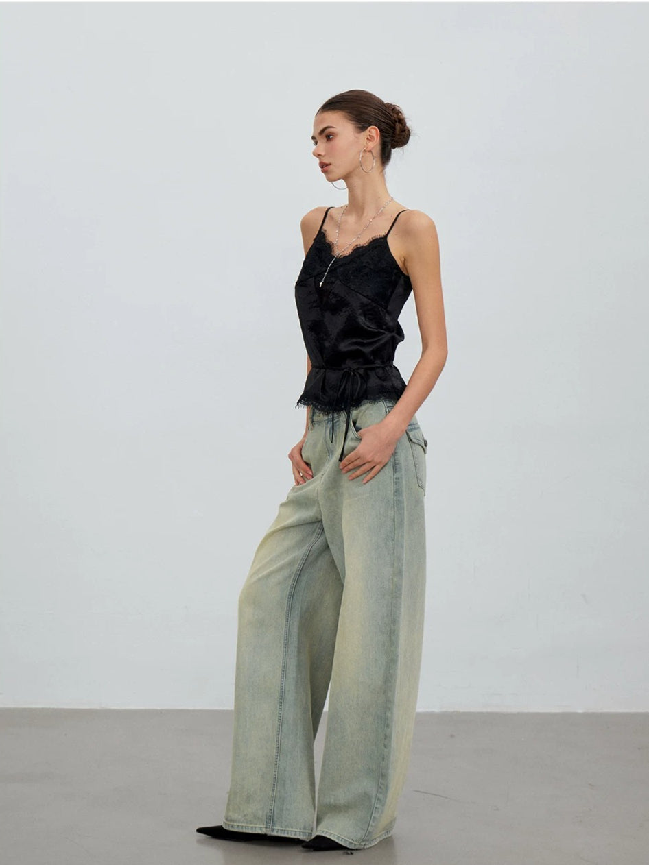 Lace Panel Satin Camisole