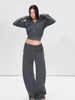 Detachable Fur Collar Hoodie & Sweatpants Set