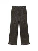 Paneled Faux Leather Wide-Leg Pants