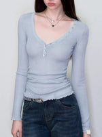 V-Neck Waist Knit Top