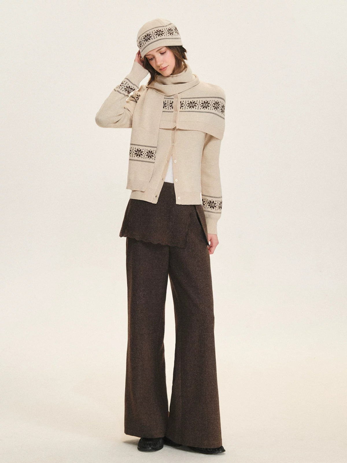 Fair Isle Knit Cape Sweater