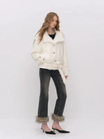 Faux Fur Belted Winter Jacket