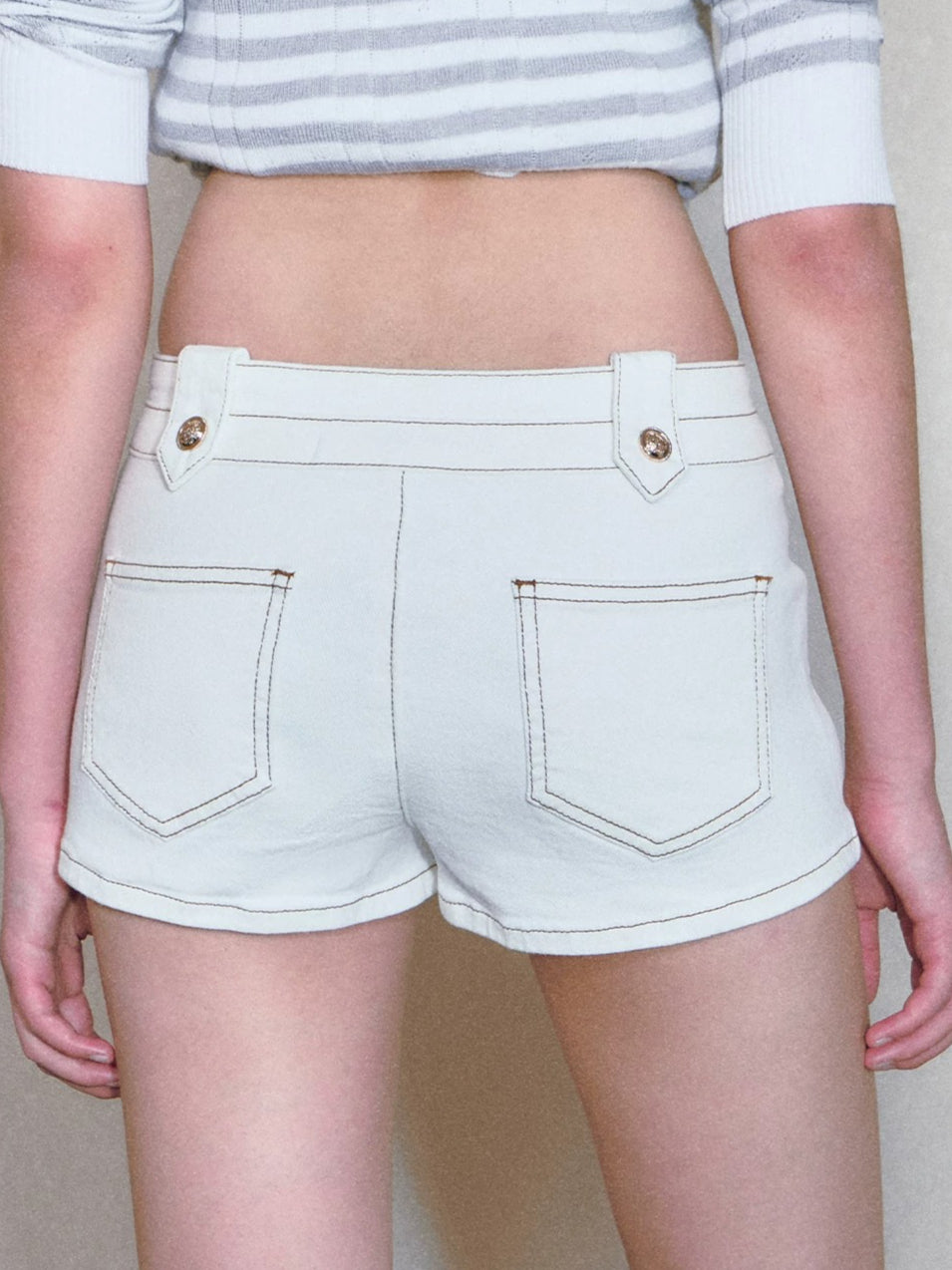 Contrast Stitch Mini Skort