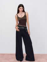 Contrast Knit Camisole Vest