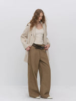 Modern Cape Scarf Wool Coat