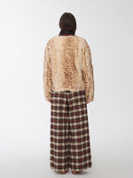 Vintage Red Plaid Brushed Cotton Wide-Leg Pants