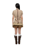 Korean Slim Waist Checkered Shirt