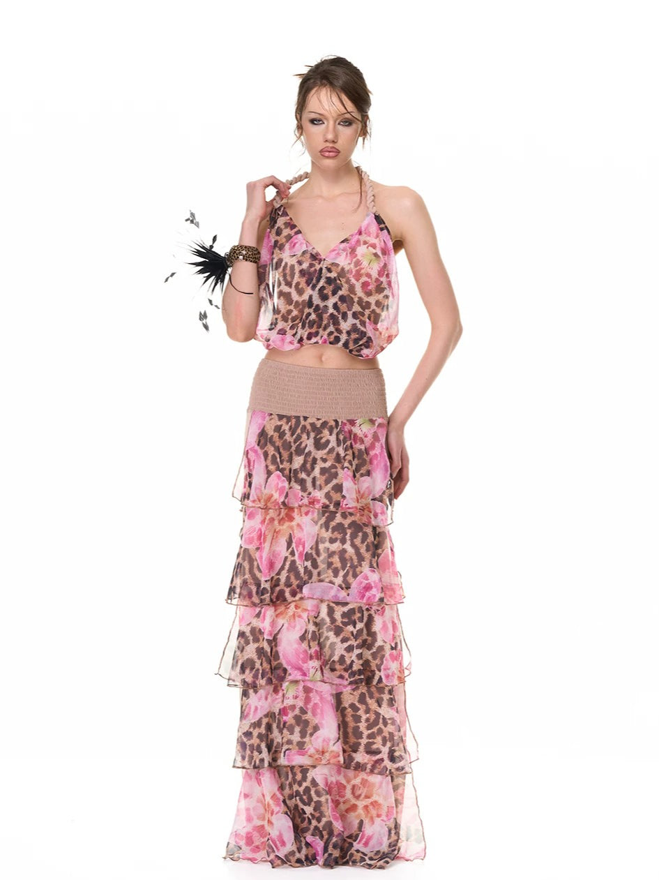 Floral Halter Skirt Set