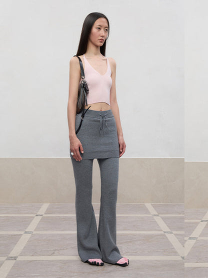 V-Neck Halter Layering Knit Vest
