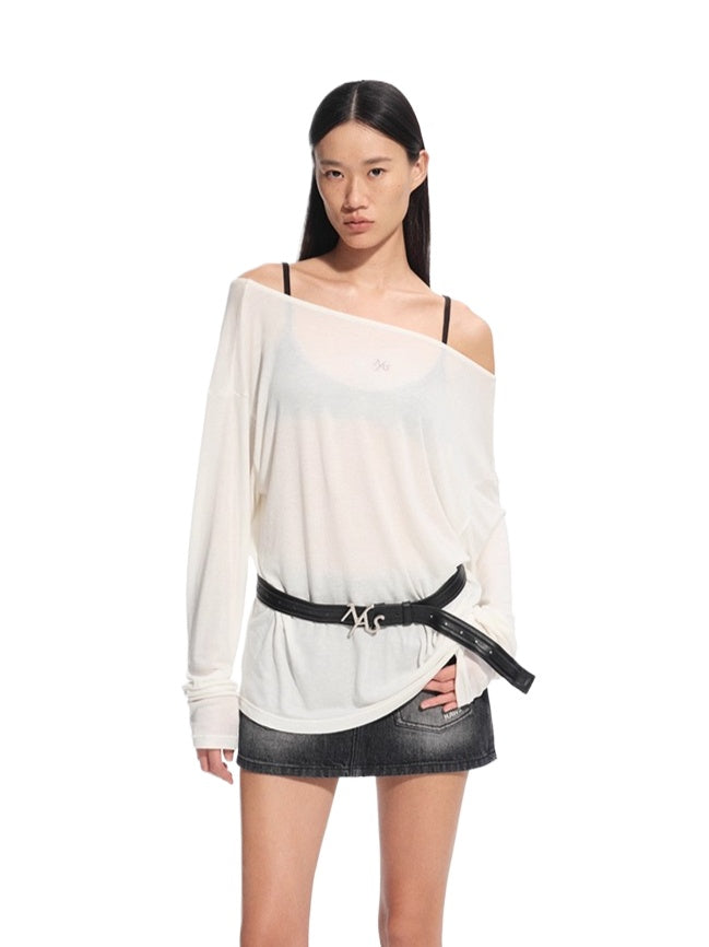 Twisted Backless Off-Shoulder T-Shirt