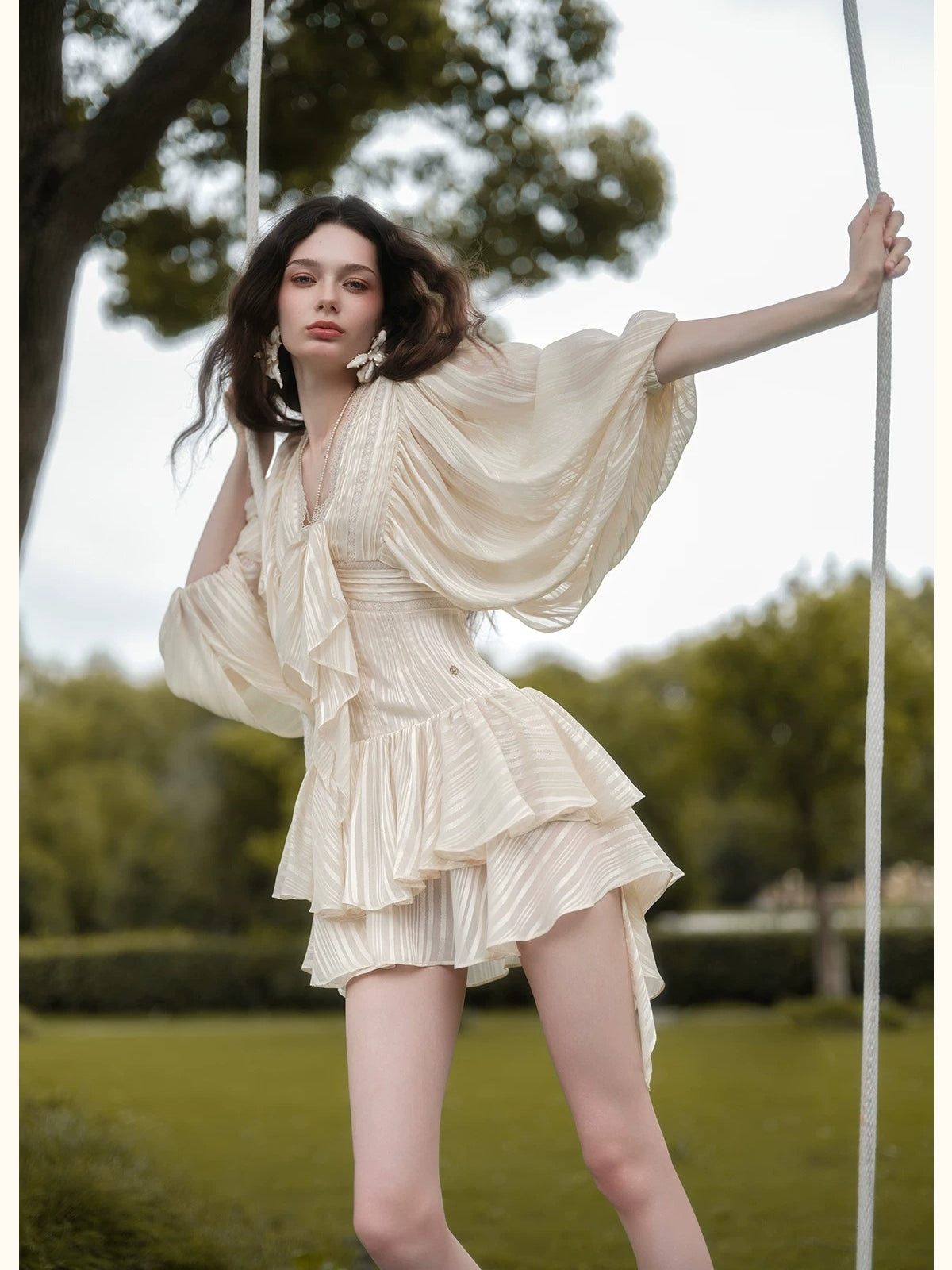 Romantic Ruffle Sleeve Dress