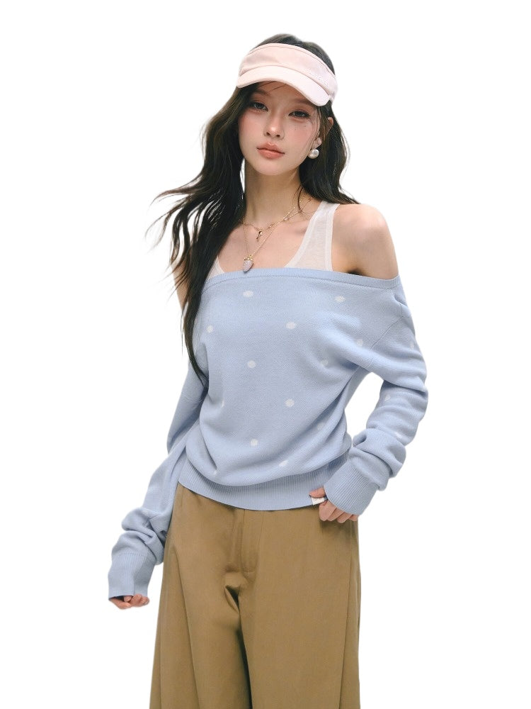 Off Shoulder Knit Sweater